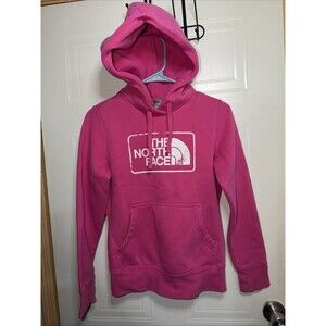 The North Face Spellout Logo Pullover Hoodie  Sweatshirt Womens Size XS PINK